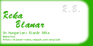 reka blanar business card