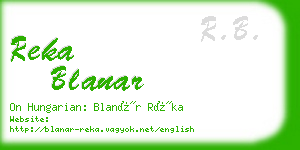 reka blanar business card